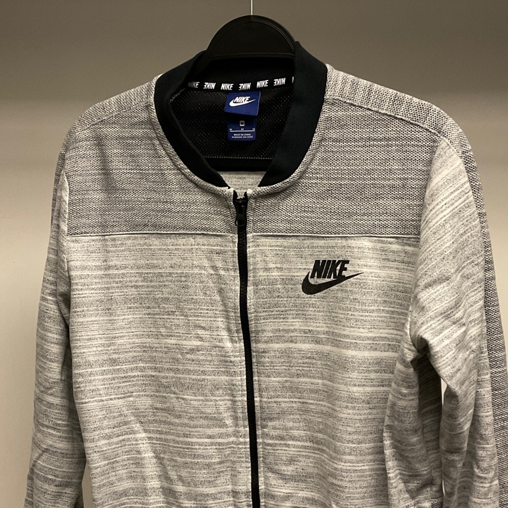 Nike Men's Black and Gray Bomber Jacket